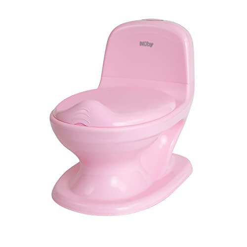 Nuby My Real Potty Training Toilet with Life-Like Flush Button and Sound - 18+ Months - Pink