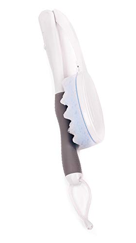 Juvo BWLA01 Premium All-in-One Wand Applicator, 23" Long Reach Handle, Adjustable, Includes Bath Sponge and Lotion Pad, 1 Count, White