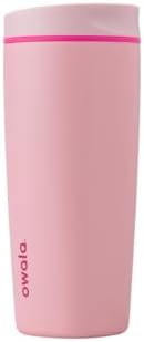 Owala SmoothSip Slider Insulated Stainless Steel Coffee Tumbler, Reusable Iced Coffee Cup, Hot Coffee Travel Mug, BPA Free 20 oz, Pink (Pucker Up)