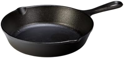 Lodge 8 Inch Cast Iron Pre-Seasoned Skillet – Signature Teardrop Handle - Use in the Oven, on the Stove, on the Grill, or Over a Campfire, Black
