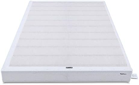 Amazon Basics Smart Box Spring Bed Base, 9-Inch Height Mattress Foundation, Tool-Free Easy Assembly, King, 79"L x 75.5"W x 9"H, White
