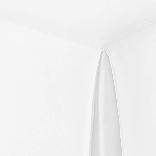Amazon Basics Lightweight Pleated Bed Skirt, Full, Bright White, Solid