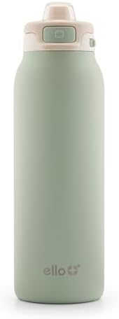 Ello Pop & Fill Stainless Steel Water Bottle with Quick Fill Technology, Double Walled Vacuum Insulated Metal, Leak Proof Locking Lid, Sip & Chug, BPA Free, Holiday Gift for Him Her, 22oz, 32oz, 40oz