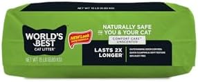 WORLD'S BEST CAT LITTER Comfort Care Unscented 15-Pounds - Natural Ingredients, Quick Clumping, Flushable, 99% Dust Free & Made in USA - Long-Lasting Odor Control & Easy Scooping