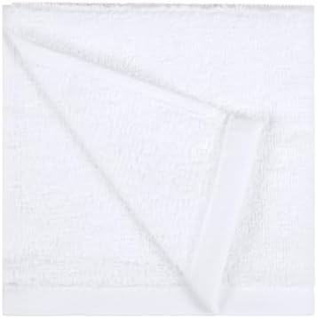 Amazon Basics Fast Drying Cotton Washcloths for Bathroom, Machine Washable, Soft and Highly Absorbent, 12 x 12 in, White, 24-Pack