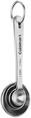 Cuisinart Mesh Strainers, 3 Count Set, CTG-00-3MS & CTG-00-SMP Stainless Steel Measuring Spoons, Set of 4 & CTG-00-SMC Measuring Cups, Set of 4, Silver
