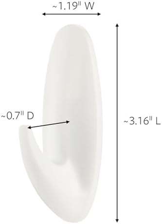 Command Medium Designer Hooks, Damage Free Hanging Wall Hooks with Adhesive Strips, No Tools Wall Hooks for Hanging Decorations in Living Spaces, 9 White Hooks and 12 Command Strips