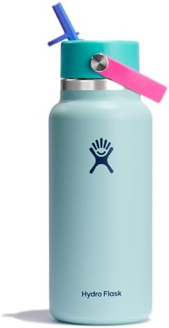 Hydro Flask 32 Oz Wide Flex Straw Cap Bottle - Insulated Stainless Steel - Wide Straw Lid, Non Spill, Leakproof in Polar Plunge