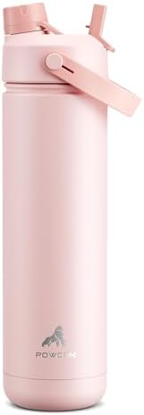 26 oz Insulated Water Bottle with 2-in-1 Straw and Spout Lid, Keep Cold 24H, Leak-Proof, Fits in Car Cup Holder, Stainless Steel Water Bottle for Sports, Travel, and School (Cotton Candy)