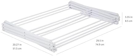 Amazon Basics Foldable Portable Laundry Rack for Air Drying Clothing, Indoor Outdoor Use - 14.5" D x 29.5" W x 41.8" H, White