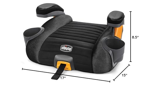 Chicco GoFit® Plus Backless Booster Car Seat with Latch Attachment and Quick-Release Latch Removal, Travel Booster Seat for Car, Portable Car Booster Seat for Children 40-110 lbs. | Iron/Black
