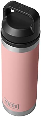 YETI Rambler 18 oz Bottle, Vacuum Insulated, Stainless Steel with Chug Cap, Sandstone Pink