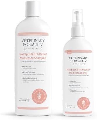 Veterinary Formula Clinical Care Hot Spot & Itch Relief Medicated Shampoo and Spray for Dogs and Cats - Bundle