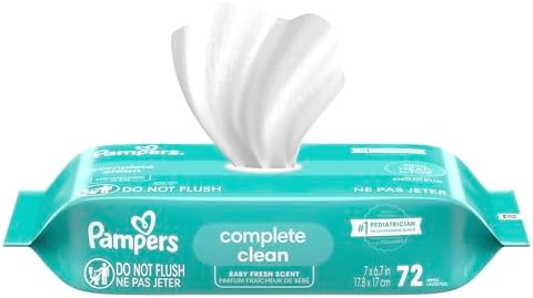 Pampers Baby Wipes, Complete Clean Baby Fresh Scented Wipe, Gently Cleans Head to Toe, 864 Total (12 Flip-Top Packs)