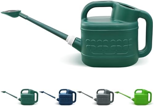 2 Gallon Watering Can for Outdoor Plants with Removable Long Spout and Stainless Steel Sprinkler Head, Large Plastic Watering Can for Garden Flowers Plants