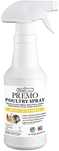 Premo Guard Poultry Spray - 32 oz - Kill Scaly Leg, Mites, Fleas, Lice, & Other Pest on Chickens and in Coops - Natural Plant Based Oils for Control, & Prevention - Family Safe with No Egg Withdrawl