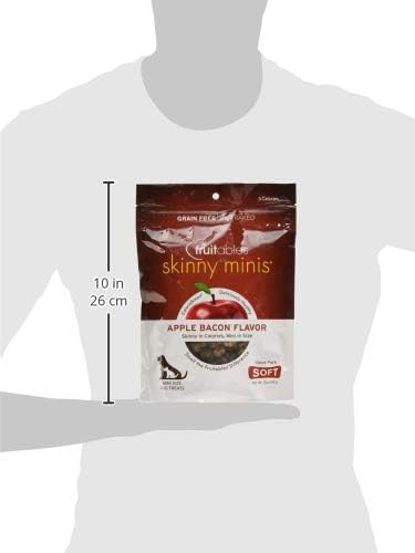 Fruitables Skinny Mini Dog Treats, Healthy Sweet Potato Treat for Dogs, Low Calorie & Delicious, Puppy Training, Free of Wheat, Corn and Soy, Made in the USA, Bacon and Apple Flavor, 12oz