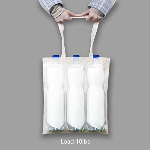 TOPDesign 12-Pack Economical 16"x15" Cotton Tote Bags, Lightweight Medium Reusable Grocery Shopping Cloth Bags, Suitable for DIY, Advertising, Promotion, Gift, Activity