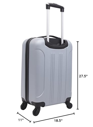 Travelers Club Cosmo Hardside Spinner Luggage, Silver, 2-Piece Set (20/28)