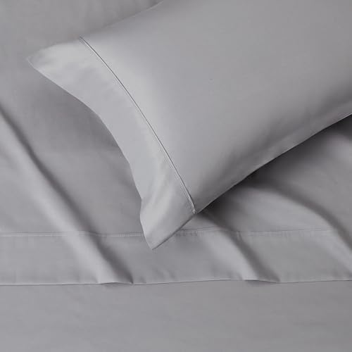 Amazon Basics Lightweight Super Soft Easy Care Comfortable Microfiber 3 Piece Bed Sheet Set With 14-inch Deep Pockets, Twin XL, Dark Gray, Solid