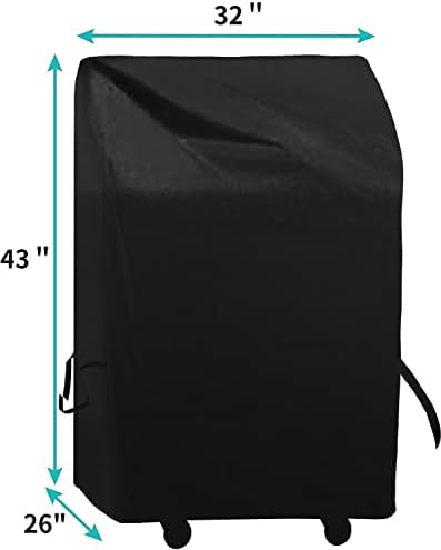 Grill Cover 30in, iCOVER Waterproof BBQ Covers for Two Burner Small Vertical Smoker, Lightweight Easy On/Off, Dustproof UV-Resistant Fit Grills with Collapsed Side Tables