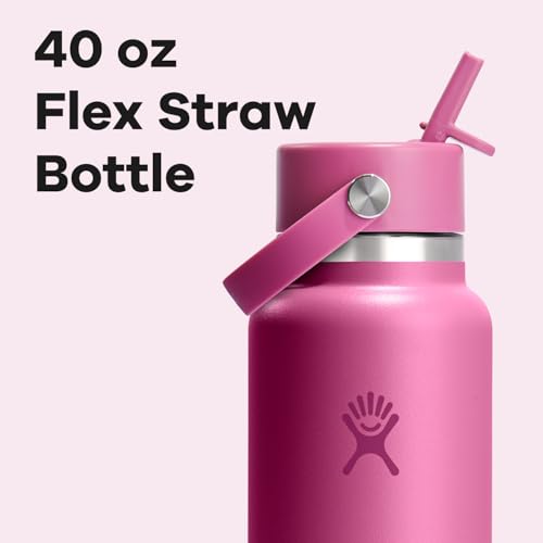 Hydro Flask 40 Oz Wide Flex Straw Cap Bottle - Insulated Stainless Steel - Wide Straw Lid, Non Spill, Leakproof in Reef
