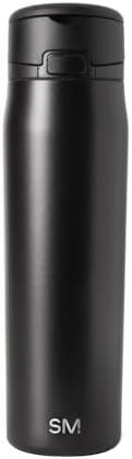 Simple Modern Mesa Loop Water Bottle with Straw | 24oz Cup Holder Friendly Insulated Stainless Steel Bottles for Travel, Sports and School | Midnight Black
