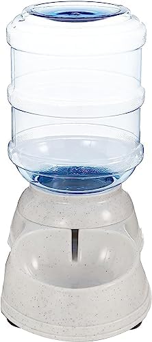 Amazon Basics Gravity Pet Water Dispenser for Cat, Dog, 1 gallon Capacity, Small, Gray
