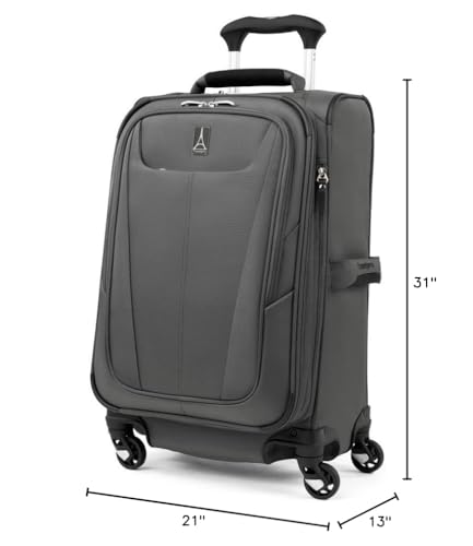 Travelpro Maxlite 5 Softside Expandable Luggage with 4 Spinner Wheels, Lightweight Suitcase, Men and Women, Shadow Grey, 3-Piece Set (21/25/29)