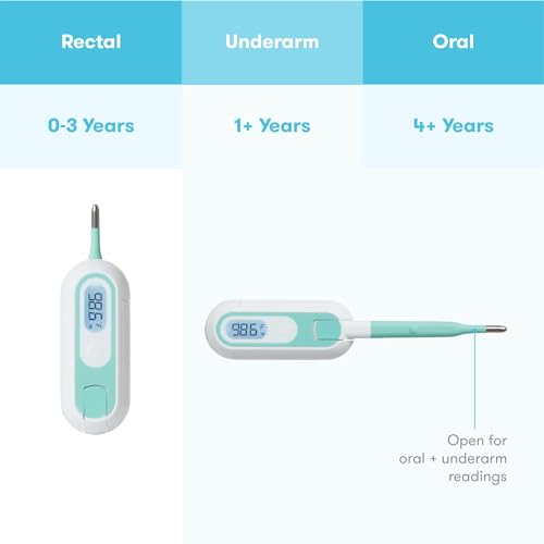 Frida Baby 3-in-1 Rectal, Underarm & Oral Thermometer for Kids, Digital Baby Thermometer for Infants, Toddlers, & Kids
