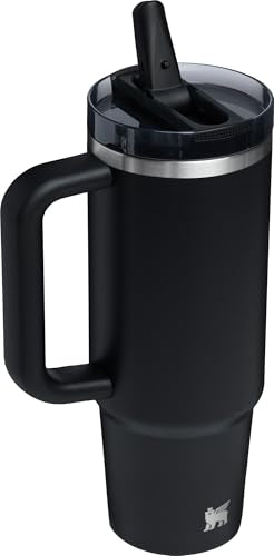 Stanley Quencher ProTour Flip Straw Tumbler with Leakproof Lid 30 oz | Built-In Straw & Handle | Cupholder Compatible for Travel | Insulated Stainless Steel Cup | BPA-Free | Black