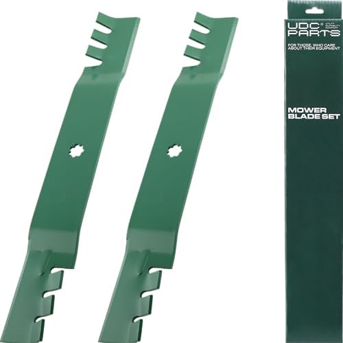 GY20850 Mower Blades for John Deere 42 Inch D105 D130 S100 S110 S240 X300 E100 E110 LA135 Replaces OEM no. AM141033 GX22151 AM131033 AM137333 / Gator Mulching Blades 2 Pack