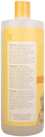 Burt's Bees for Pets Oatmeal Dog Shampoo with Colloidal Oat Flour and Honey, 95% Natural Origin Formulas, Shampoo for Dogs - Gentle Dog Shampoo, Best Dog Shampoo, 32 oz