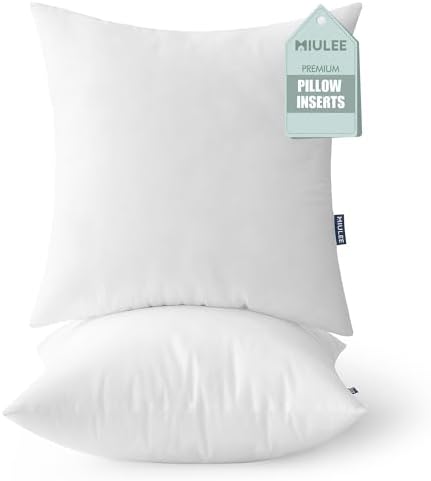 MIULEE Set of 2 Throw Pillow Inserts 20x20 Inches, Nowoven Decorative Pillow Inserts for Living Room