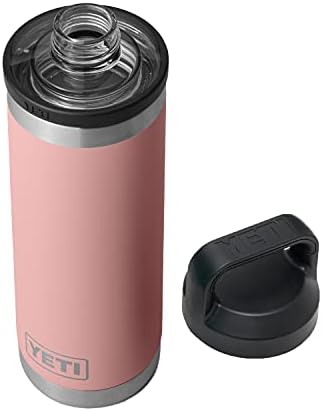 YETI Rambler 18 oz Bottle, Vacuum Insulated, Stainless Steel with Chug Cap, Sandstone Pink