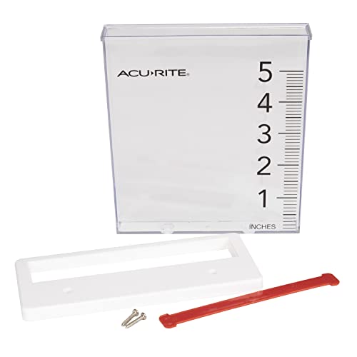 AcuRite Waterfall Rain Gauge with 5-inch Rainfall Capacity (00858W), Clear