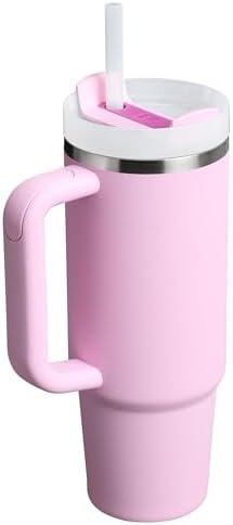 Stanley Quencher H2.0 Tumbler with Handle and Straw 30 oz | Flowstate 3-Position Lid | Cup Holder Compatible for Travel | Insulated Stainless Steel Cup | BPA-Free | Cherry Blossom
