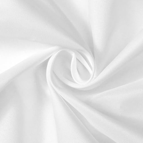 N&Y HOME Fabric Shower Curtain Liner Extra Long 72 x 84 Inches with 2 Bottom Magnets, Hotel Quality, Washable, White Spa Bathroom Curtains with Grommets, 72x84