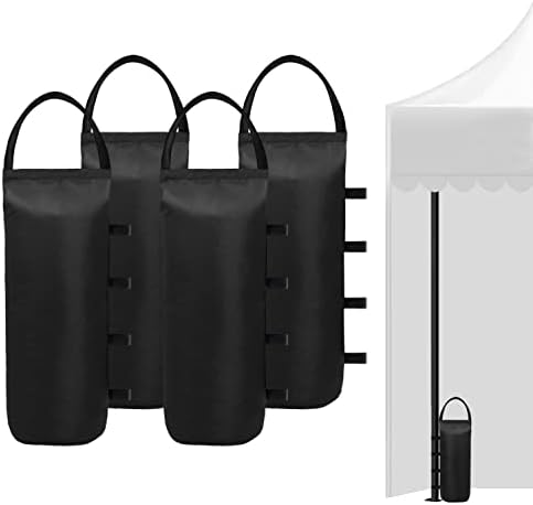 4 (Black) Cylindrical Sand Bags Weights for Canopy Weight Bag Outdoor Advertising Tent Sunshade Fixed Windproof sandbag Bag Weight Bags for Pop up Canopy Tent (Without Sand)
