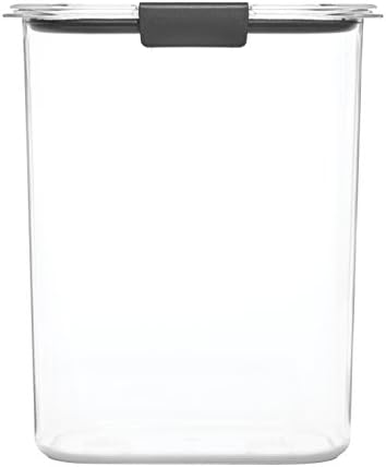 Rubbermaid Brilliance 16-Cup Airtight Food Storage Container with Lid Clear/Grey - optimal for pantry organization flour sugar and food storage