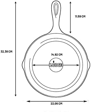 Lodge 8 Inch Cast Iron Pre-Seasoned Skillet – Signature Teardrop Handle - Use in the Oven, on the Stove, on the Grill, or Over a Campfire, Black