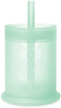 Olababy Silicone Training Cup with Straw Lid | Babies Water Drinking Cup | 6+ Mo Infant To 12-18 Months Toddler | Sippy Cup For Kids & Smoothie Cup | Baby Led Weaning (Mint, 5 oz)
