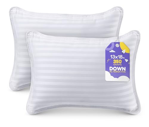 Utopia Bedding Toddler Pillow (White, 2 Pack), 13x18 Pillows for Sleeping, Soft and Breathable Cotton Blend Shell, Small Kids Pillow Perfect for Toddler Bed and Travel (Intended for Age 2 and up)