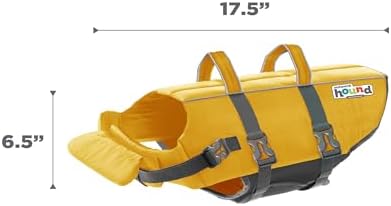Outward Hound Granby Splash Dog Life Jacket, High-Buoyancy Dog Life Vest for Swimming, Boating, and Water Safety, Large, Yellow