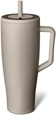 BrüMate Era 40 oz Tumbler with Handle and Straw | 100% Leakproof Insulated Tumbler with Lid and Straw | Made of Stainless Steel | Cup Holder Friendly Base | 40oz (Mocha)