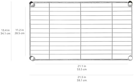 Amazon Basics 4-Shelf Steel Wire Storage Rack, Adjustable, Sturdy, Easy Assembly, 13.4 D x 23.2 W x 48 H in, Black