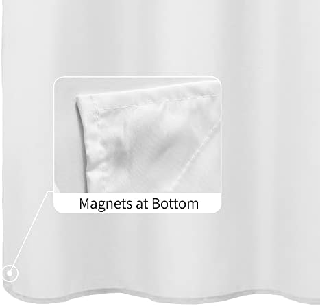 ALYVIA SPRING Extra Long Fabric Shower Curtain Liner Waterproof - 72" x 84", Soft & Lightweight XL Shower Curtain with Magnets, Machine Washable - 72x84, White