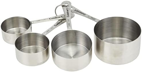 Cuisinart Mesh Strainers, 3 Count Set, CTG-00-3MS & CTG-00-SMP Stainless Steel Measuring Spoons, Set of 4 & CTG-00-SMC Measuring Cups, Set of 4, Silver