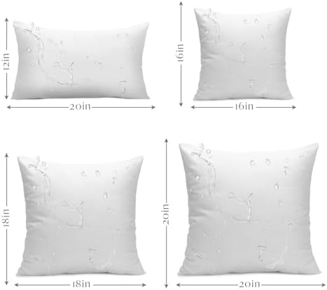 Ashler Outdoor Pillows, 18 x 18 Pillow Inserts Set of 4, Waterproof Throw Pillow Inserts Hypoallergenic for Patio, Water Resistant Indoor Outdoor Decorative