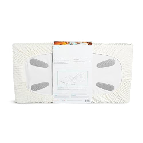 Munchkin Secure Grip Baby Diaper Changing Pad with Cover for Dresser, Waterproof and Wipeable, Contoured, Standard Size (16" x 31"), White